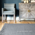 Grandes tapetes de lã cinza para sala de estar